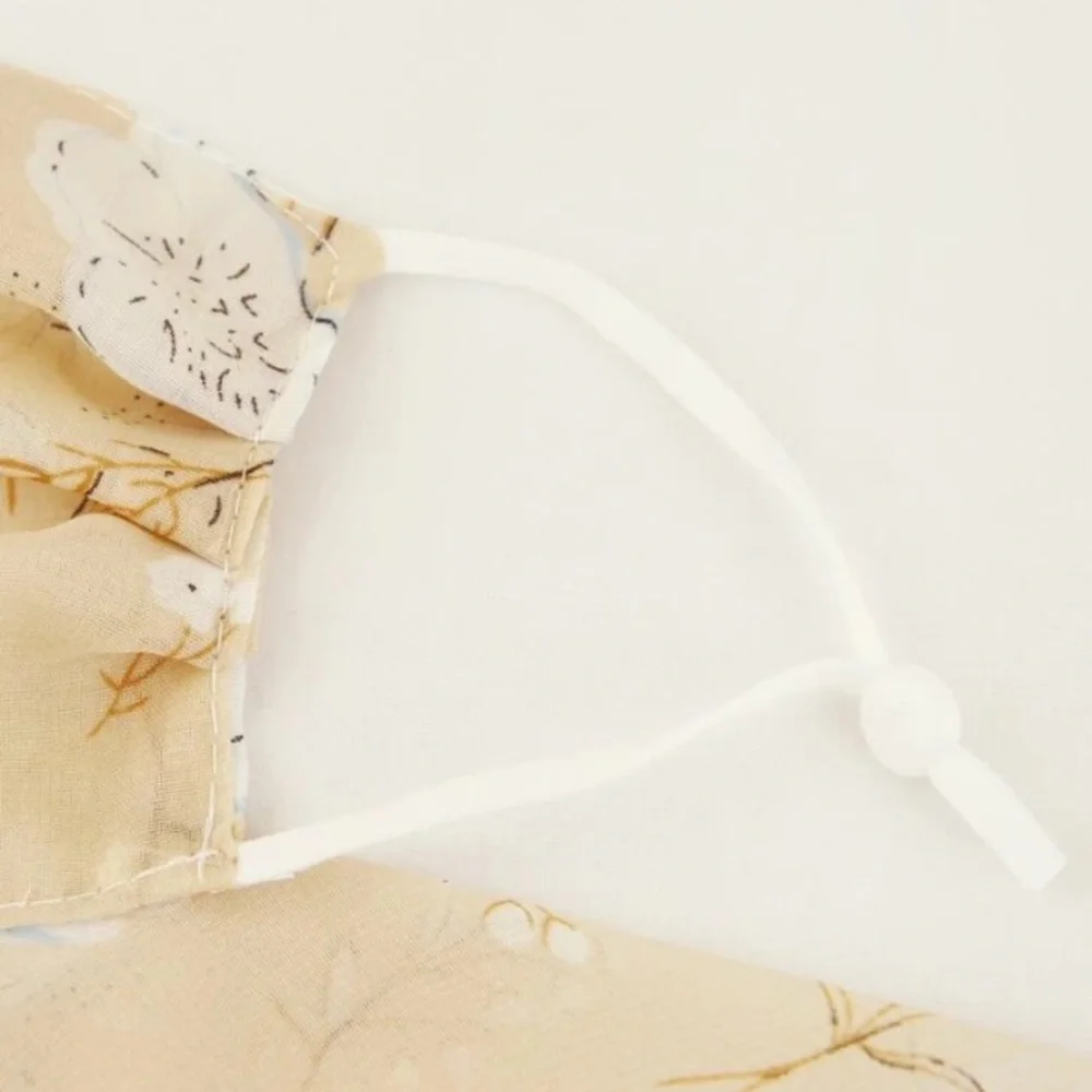 Floral Face Mask & Scarf Adjustable Ear Strips 4 A Comfortable Fit 100% Chiffon